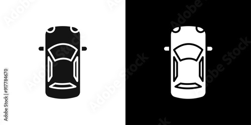 Top view car icon Symbol mark in filled style