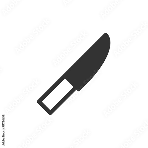 Knife tool silhouette illustration. Kitchen equipment symbol. Isolated sign. Vector icons in flat style