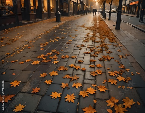 Beautiful Autumn Season, Street in Autumn, City life, Outdoor