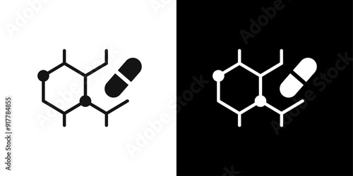 Vitamin amino acids icon Symbol mark in filled style