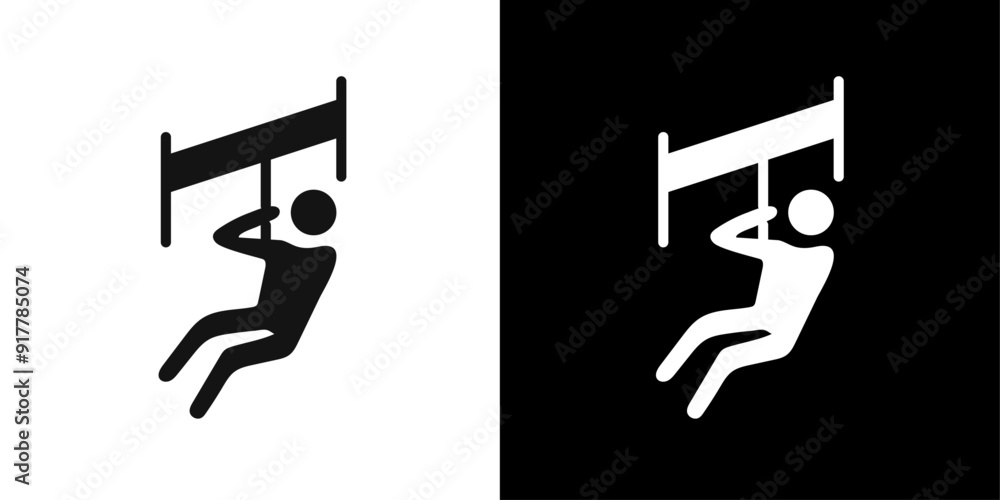 zip line icon Symbol mark in filled style zip line icon Symbol mark in filled style
