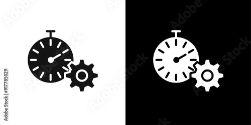 work Efficiency icon Symbol mark in filled style