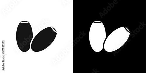 Arab date fruit icon Symbol mark in filled style