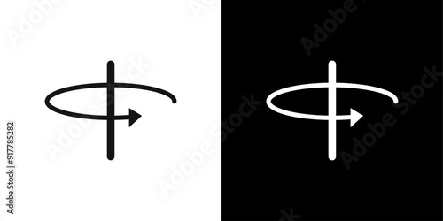 arrow spin around axis icon Symbol mark in filled style