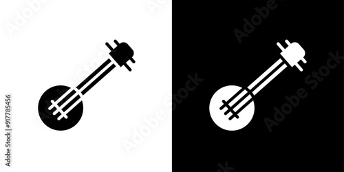 banjo icon Symbol mark in filled style