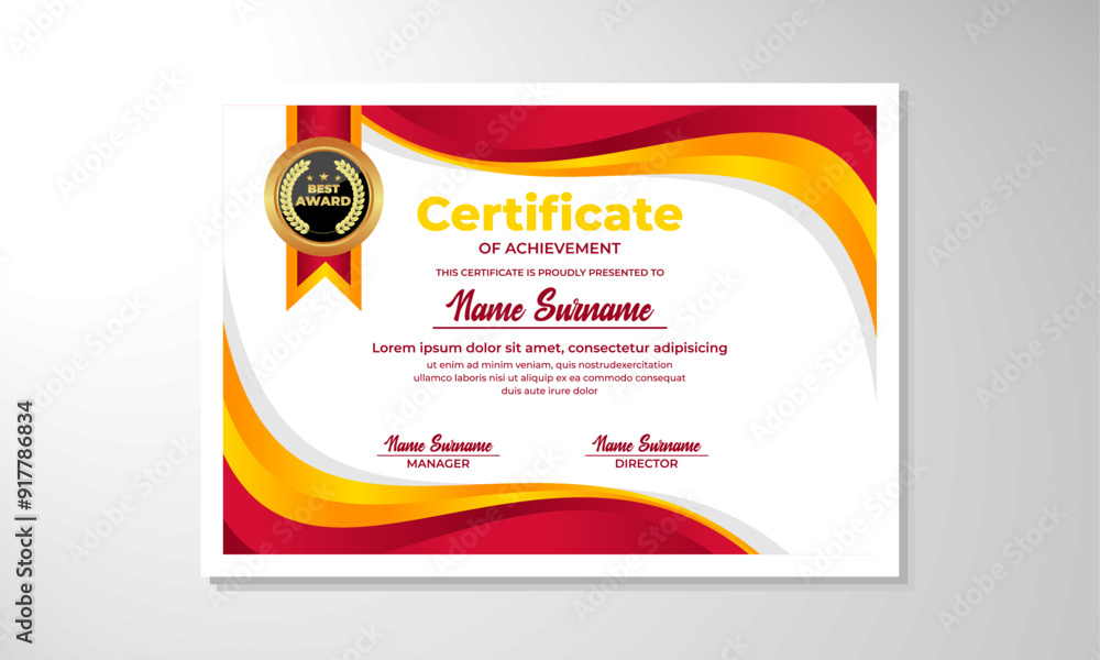Obraz premium elegant gradient certificate design template