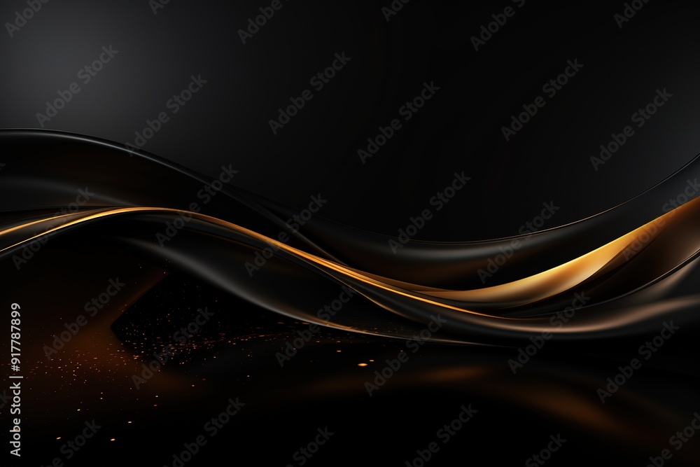 Abstract black and gold wave background. Abstract black and gold wave background.