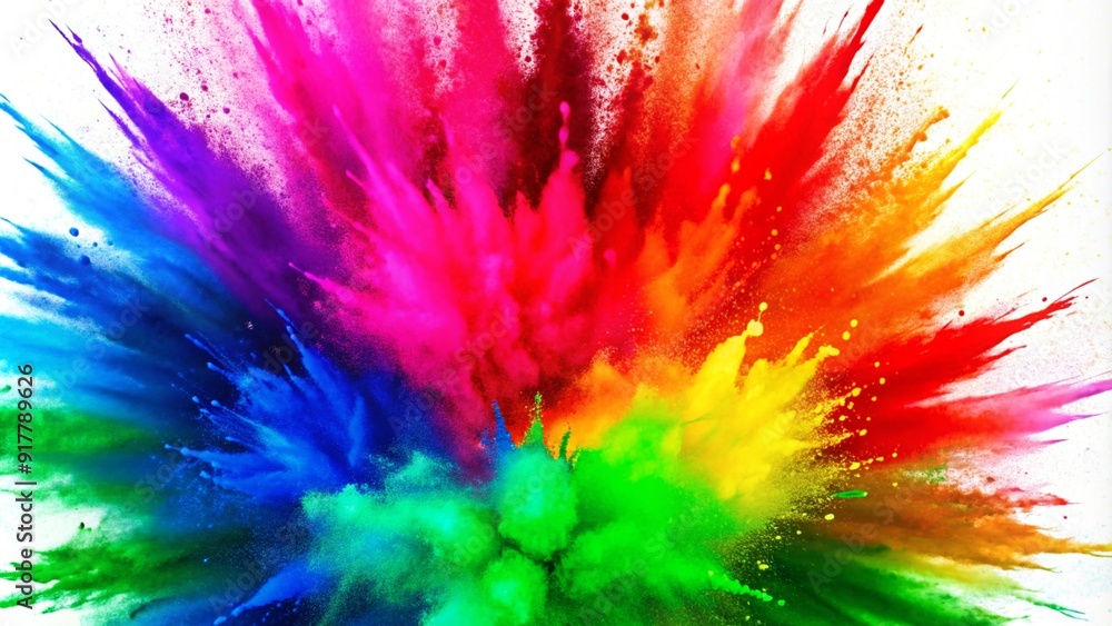 Colorful powder explosion on white background. Colorful powder explosion on white background.