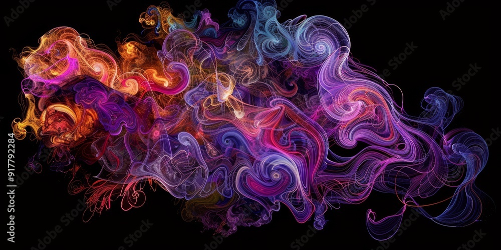 Obraz premium A brain forming intricate, colorful patterns, representing the complexity and beauty of neural connections and the brilliance of human thought