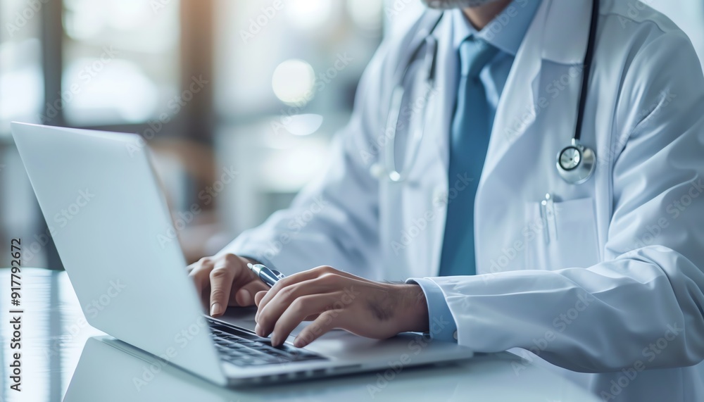 Professional doctor on laptop Professional doctor on laptop