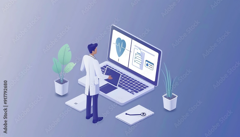 Professional doctor on laptop Professional doctor on laptop