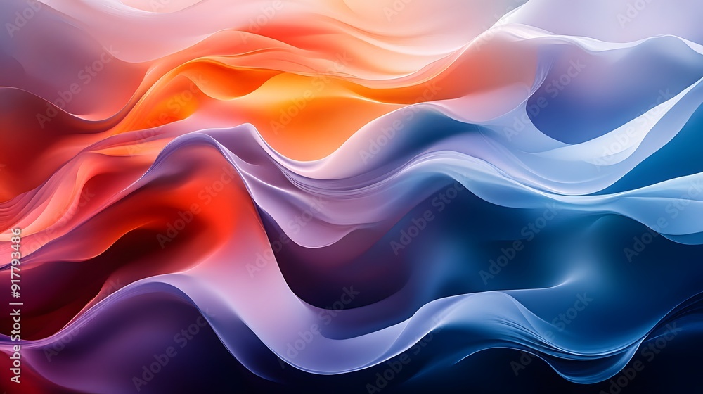 Tranquility in Motion. Serene liquid paint blending concept Tranquility in Motion. Serene liquid paint blending concept