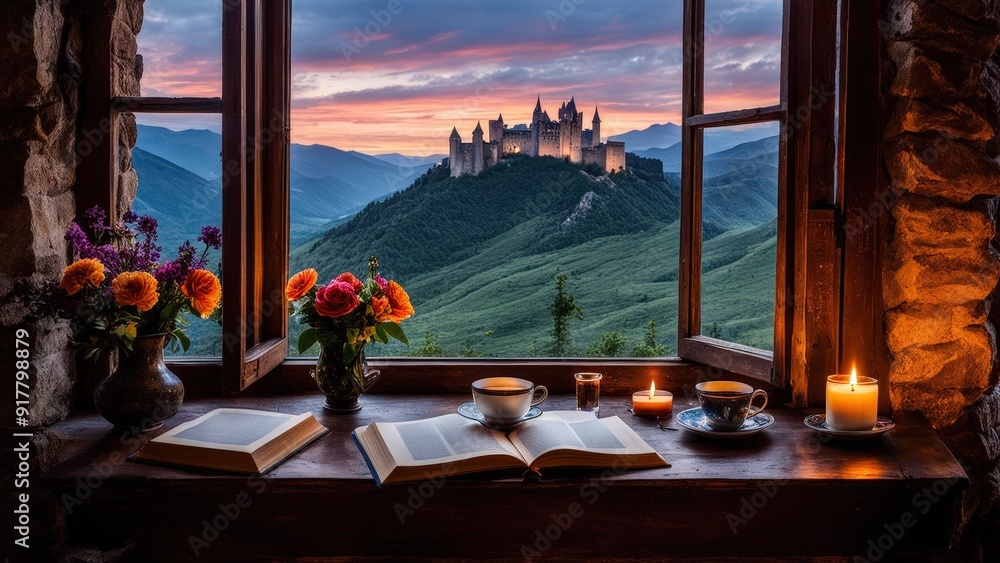 Castle View: A Cozy Evening of Melancholy and Magic Through the Window Castle View: A Cozy Evening of Melancholy and Magic Through the Window