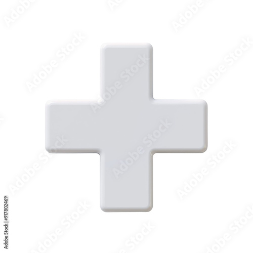 Plus Symbol Isolated on Transparent or White Background, PNG