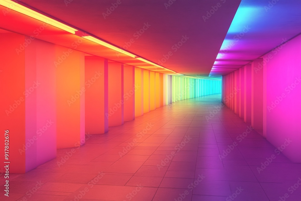 Neon Rainbow Tunnel