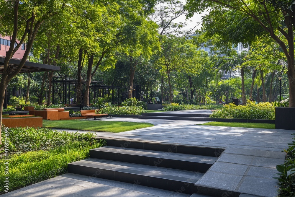 Fototapeta premium Landscaped Garden Pathway