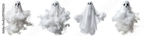 Obraz na płótnie Ghostly Figures Floating on Transparent Background