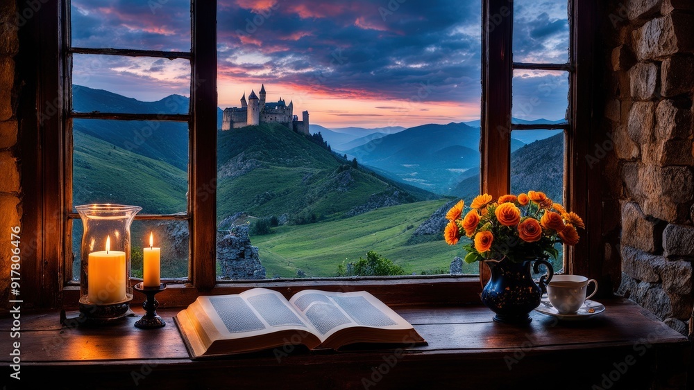 Castle View: A Cozy Evening of Melancholy and Magic Through the Window Castle View: A Cozy Evening of Melancholy and Magic Through the Window