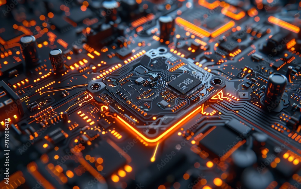 Highdefinition 8K image of a futuristic chipset, intricate circuitry, holographic elements, and hyperrealistic details Highdefinition 8K image of a futuristic chipset, intricate circuitry, holographic elements, and hyperrealistic details