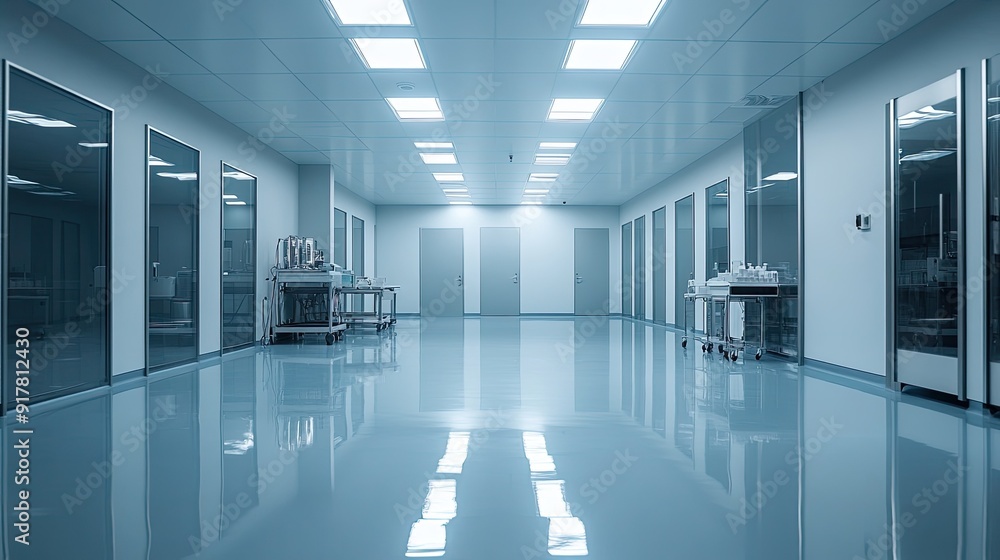 Fototapeta premium High-tech cleanroom with advanced scientific equipment and tools