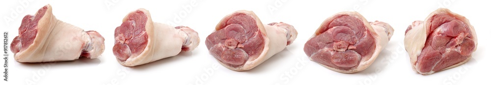 raw pork (leg) isolated on white background raw pork (leg) isolated on white background