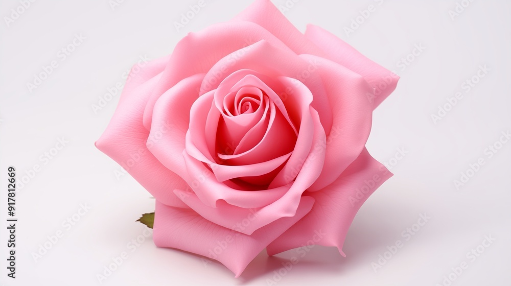 Close-Up Photograph of a Beautiful Pink Rose Blossom on a White Background Close-Up Photograph of a Beautiful Pink Rose Blossom on a White Background