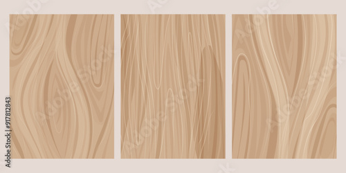 Set wood templates annual rings texture top view surface. Tree material, plank or panel. Stamp of tree trunk natural timber. 