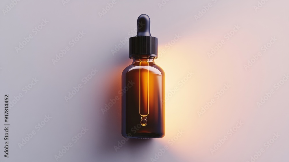 amber glass serum bottle with dropper on a white background amber glass serum bottle with dropper on a white background