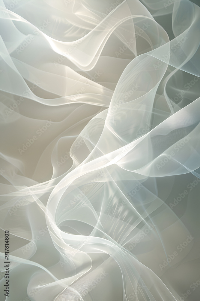 Ethereal abstract background with smooth, flowing white and grey waves, creating a calming and elegant design Ethereal abstract background with smooth, flowing white and grey waves, creating a calming and elegant design