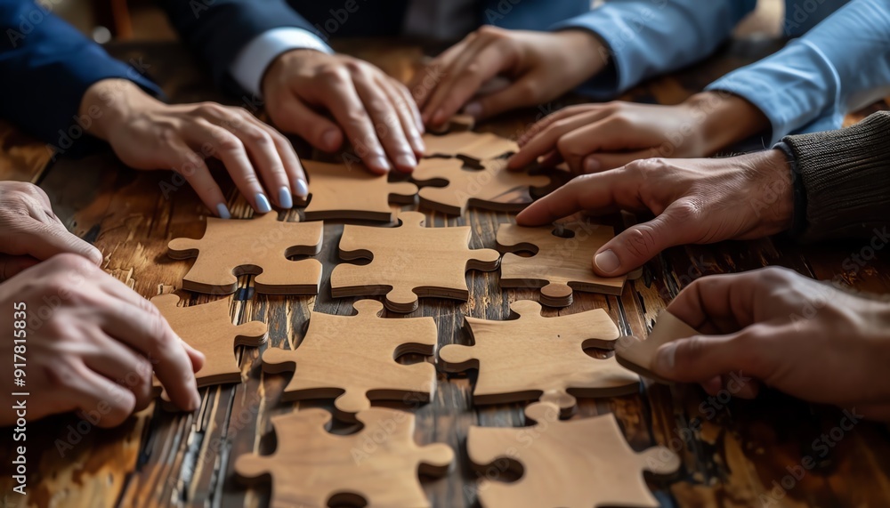 Business team solving problem together Business team solving problem together