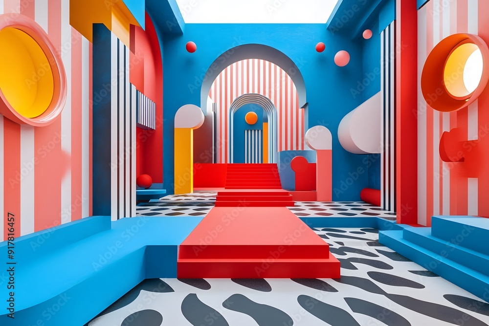Vibrant Playground. Abstract primary colors theme concept Vibrant Playground. Abstract primary colors theme concept