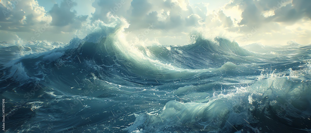 Create a captivating wave visual for a video game, highlighting detailed water textures and lifelike movement Create a captivating wave visual for a video game, highlighting detailed water textures and lifelike movement