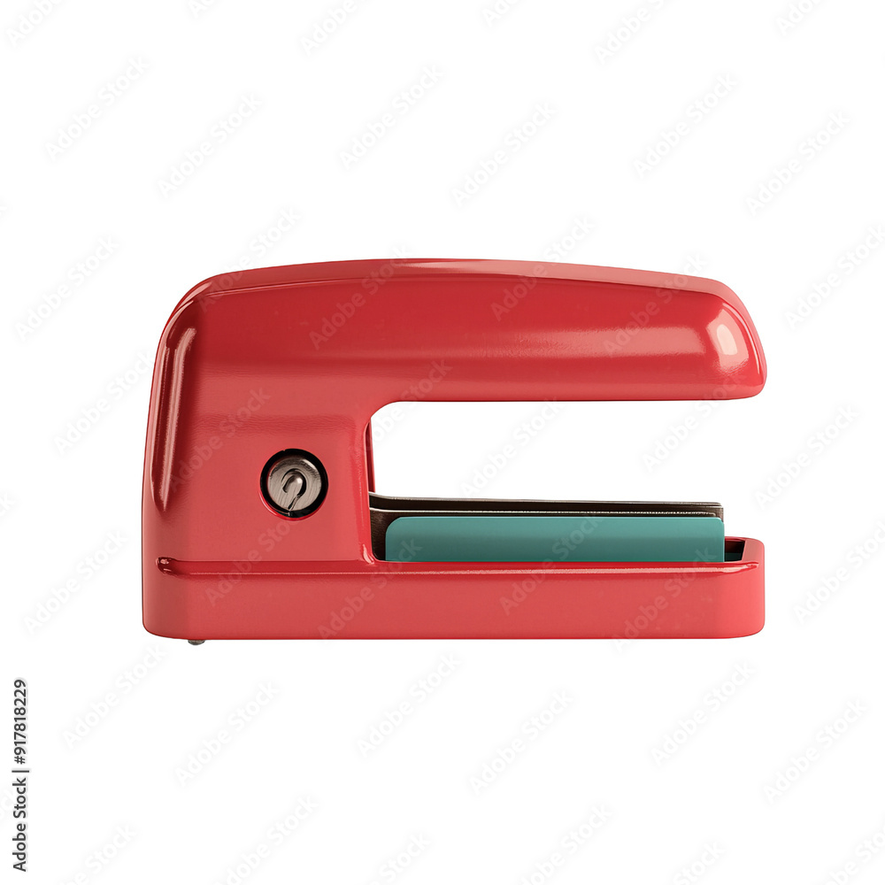 A vibrant red stapler with a sleek design, perfect for office or school use. Essential for organizing documents and adding style. A vibrant red stapler with a sleek design, perfect for office or school use. Essential for organizing documents and adding style.