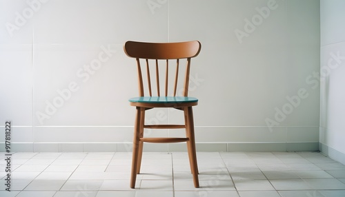 A wooden chair in an empty room