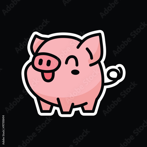 cute pig vector illustration graphic
