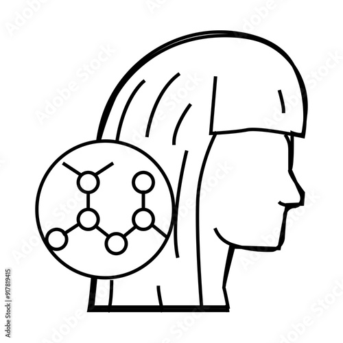 creatine or other hair chemicals line icon vector. creatine or other hair chemicals sign. isolated contour symbol black illustration