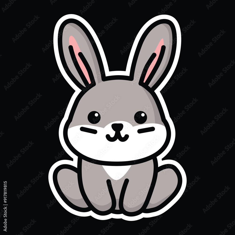 Fototapeta premium cute bunny or rabbit vector illustration graphic