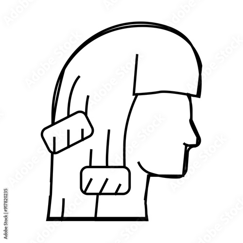 thermo wrap and curler line icon vector. thermo wrap and curler sign. isolated contour symbol black illustration