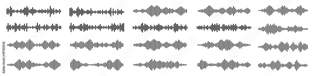 Record player lines social audio of voice volume equalizer with stereo noise sound wave message Record player lines social audio of voice volume equalizer with stereo noise sound wave message