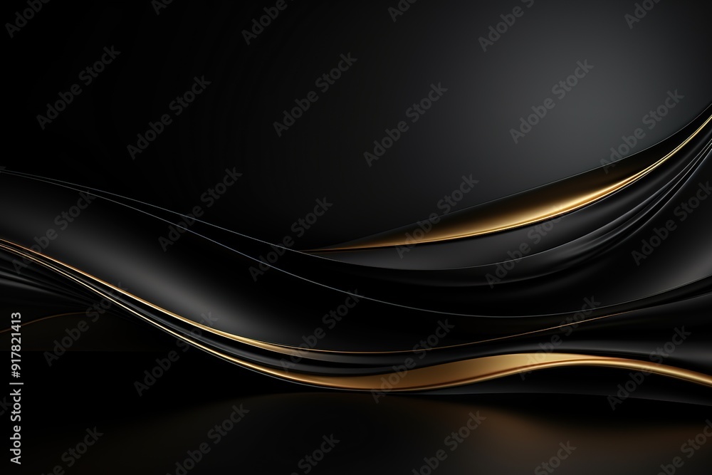 Obraz premium Abstract black and gold waves background.