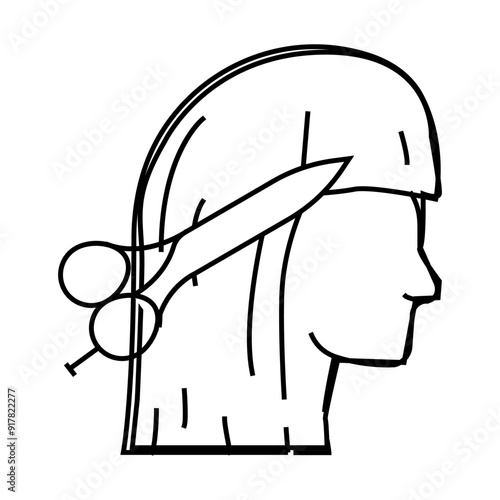 haircutting in salon line icon vector. haircutting in salon sign. isolated contour symbol black illustration