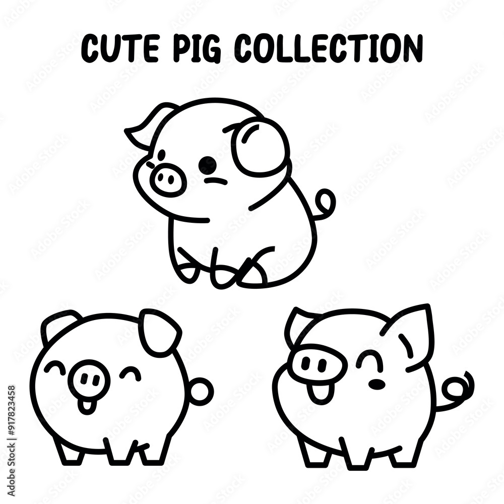 Fototapeta premium cute pig vector illustration graphic