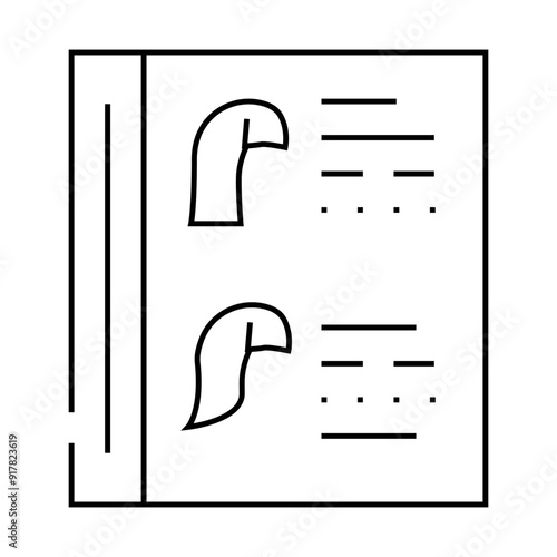 catalog of hairstyles line icon vector. catalog of hairstyles sign. isolated contour symbol black illustration