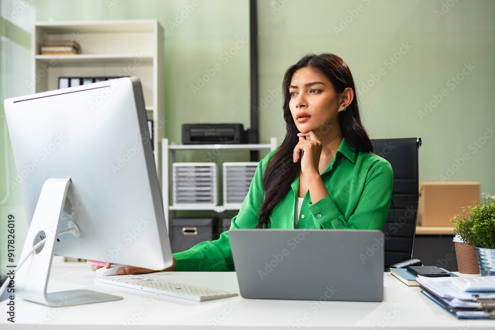 Business women hand working with tablet and laptop computer with documents on office desk in modern office. Business women hand working with tablet and laptop computer with documents on office desk in modern office.