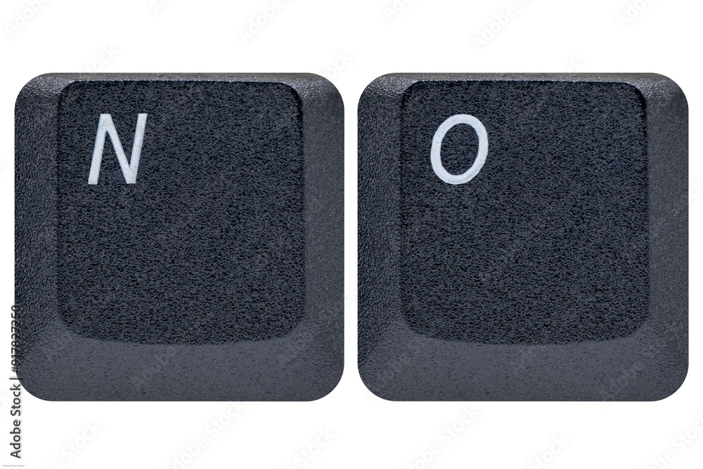 Black keys buttons from a keyboard showing the word NO Black keys buttons from a keyboard showing the word NO