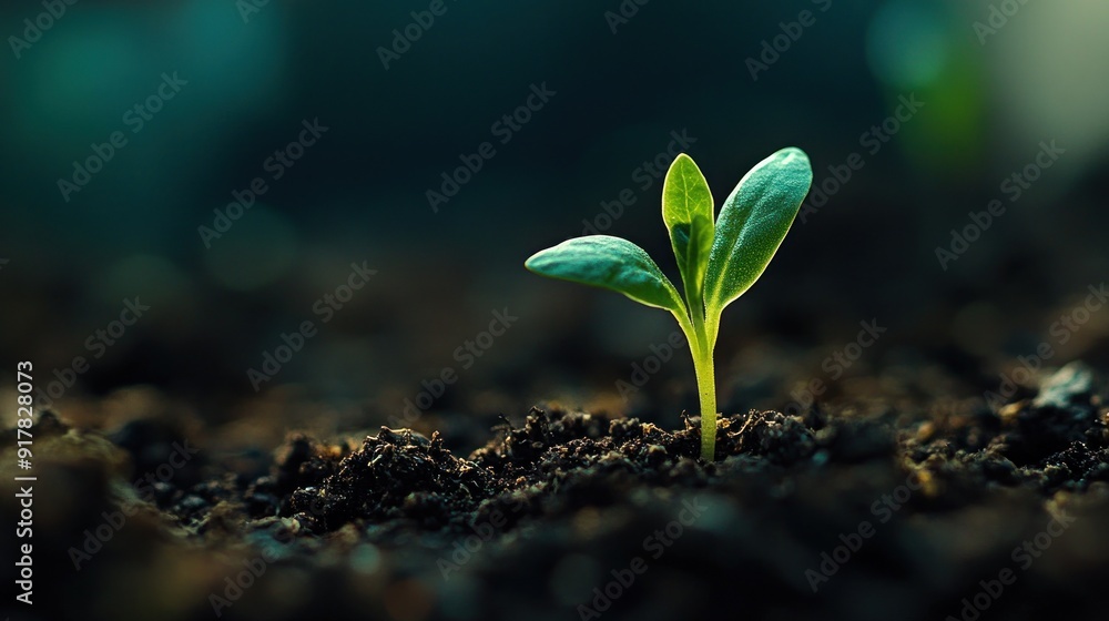 A Single Sprout Emerging from the Soil A Single Sprout Emerging from the Soil