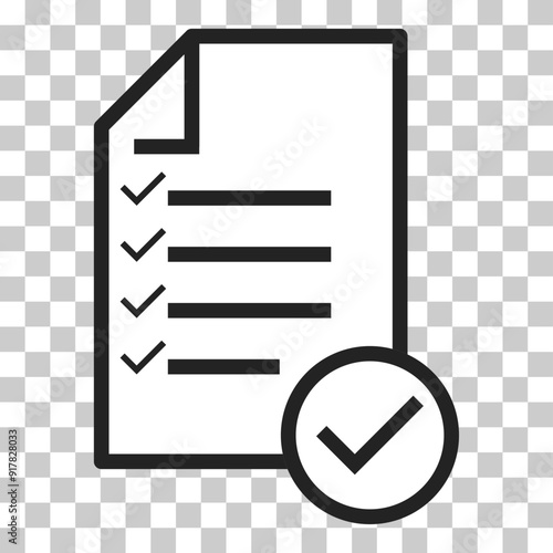 In compliance icon sign, company passed inspection symbol, complete checkmark vector
