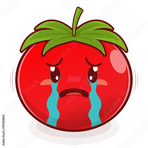 tomato scared face cartoon cute