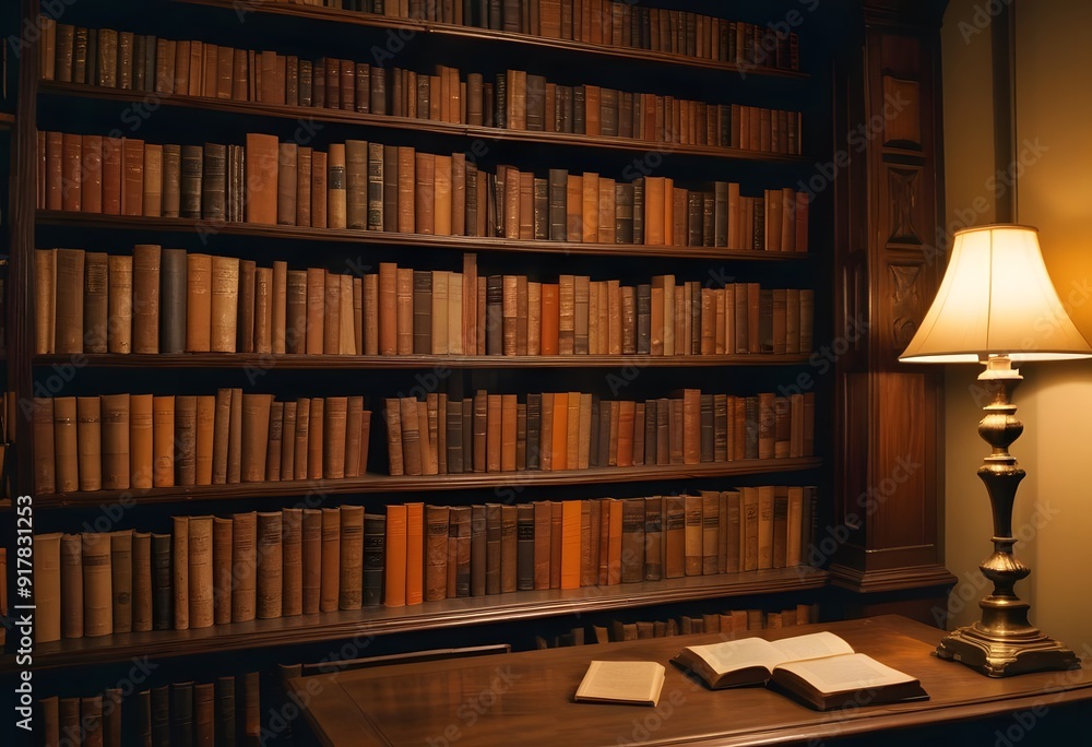 Large old bookshelf library or stud