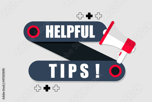 Vector banner. Megaphone with helpful tips speech bubble. Loudspeaker. Banner for business, marketing. Banner design vector illustration.